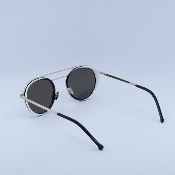 Cutler and Gross CG1270V2S 003 Sunglasses Silver/Black Round Frame, Brown Lenses - Picture 4 of 10